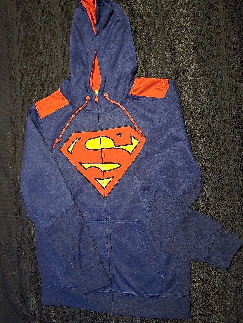 Royal Blue Hoodie with Red & Yellow Superman Logo